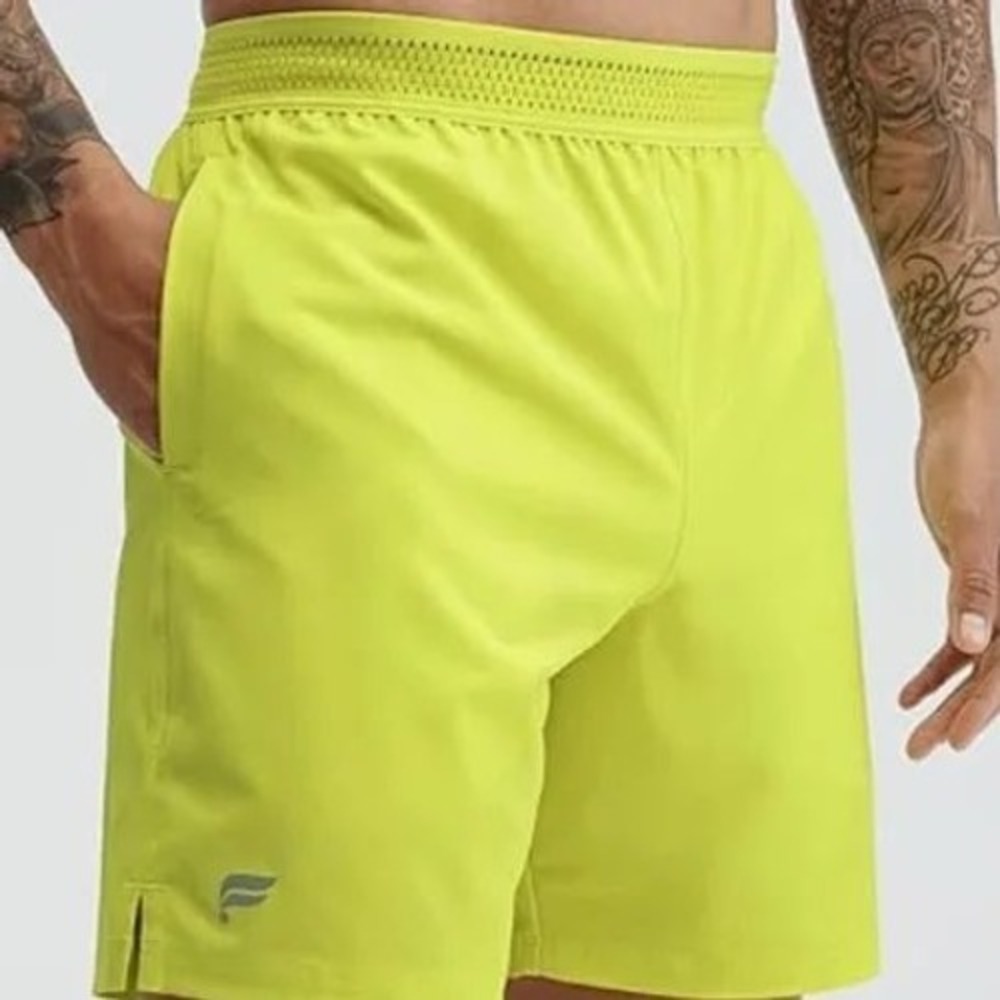 Fabletics Mens Fundamental Shorts XL Neon Yellow Lime Active Training SO2146101